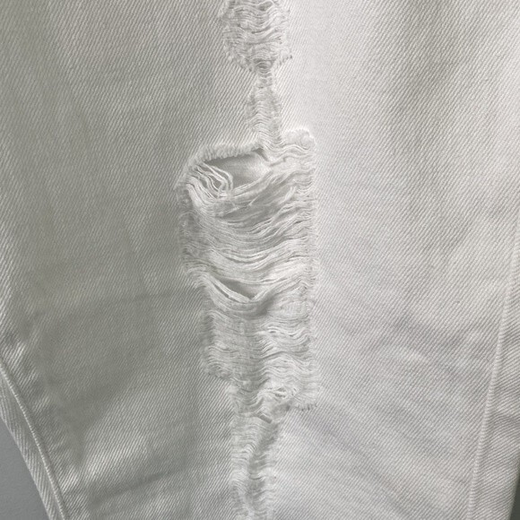 Frame Le Garcon Straight Leg High Rise Distressed Jeans Rigid Destroyed Holes - Picture 4 of 16